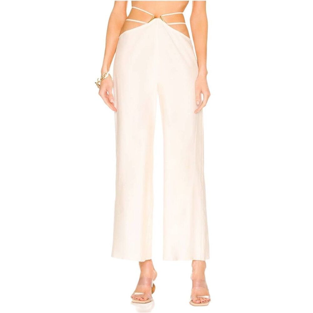 Cult Gaia Cream Cropped Pants with Flowing Silhouette